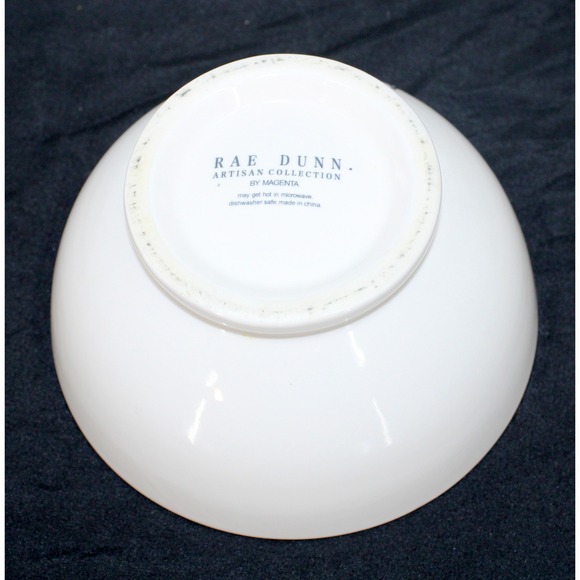 Rae Dunn Artisan Collection RAMEN Bowl Ivory Ceramic Footed Soup Bowl Magenta - Picture 4 of 4